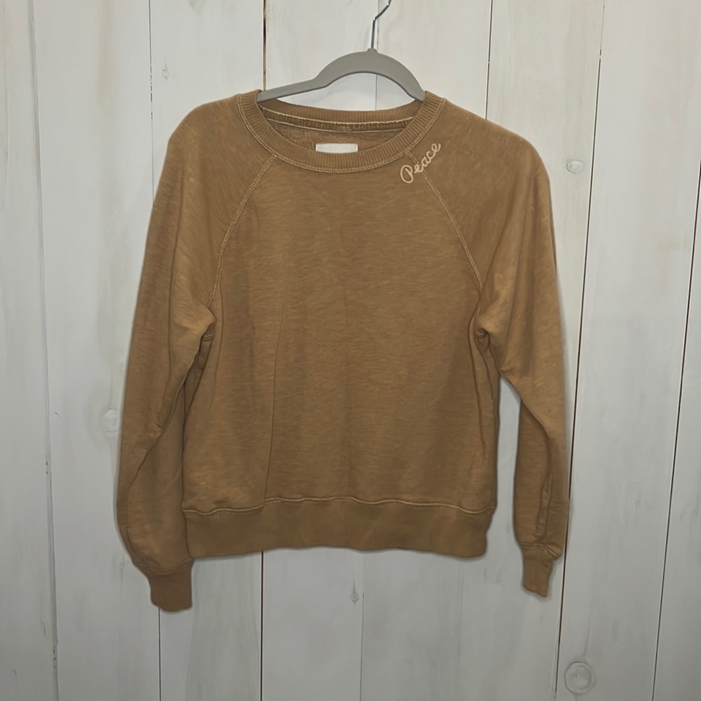 Yellow/ orange American eagle “peace” crewneck sweatshirt